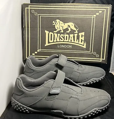 Lonsdale FULHAM 00 Men’s Trainers Grey Coated Leather UK9 EU43 Boxed • £32