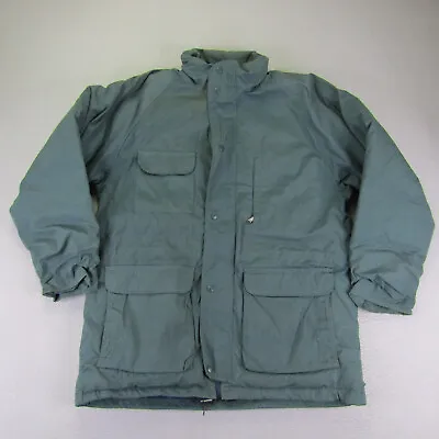 Vintage Eddie Bauer Jacket Mens Large Green Goose Down Puffer Coat Made In USA ^ • $99.97