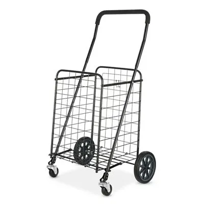 (USA) Mainstays Adjustable Steel Laundry Baskets W/ Wheels Shopping Cart Black • $34.19