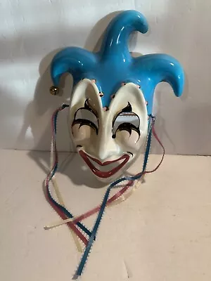 VTG Mardi Gras Hand-Painted Ceramic Jester Mask Signed On Back READ • $15.30