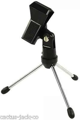 Microphone Table Stand Tripod & Adjustable Sprung Clip • £10.98