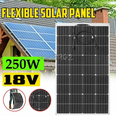 £155.99 • Buy Solar Panel Flexible 250W 18V Mono Off Grid RV Marine Caravan Boat Waterproof