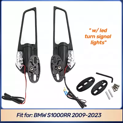 For 2009-2023 BMW S1000RR Wind Wing Rearview Stealth Mirrors W/ LED Turn Lights • $44.46