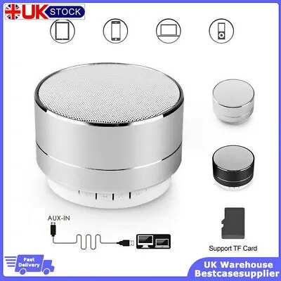 Mini Wireless Bluetooth Speaker Metal Portable Small Outdoor Speaker Subwoofer • £7.99