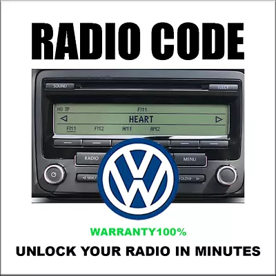 Radio Codes Unlock Stereo Vw Rcd510 Codes Rcd310 Rns315 310 253 Fast Service • $7.99