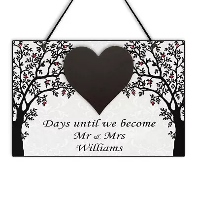 Personalised Wedding Countdown Sign | Engagement Gift | Mr & Mrs Plaque | 641 • £7.99