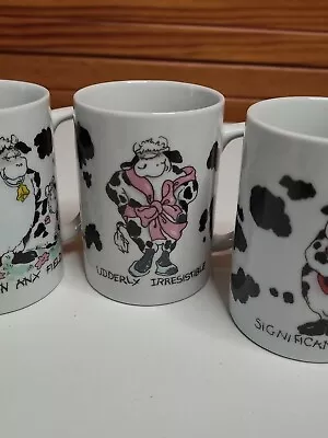 3 Funny Cow Coffee Mugs Lot Outstanding In Any Field Udderly Irresistible  • £6.81