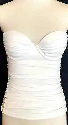 Victoria's Secret White Solid 38D The Classic Bandeau Tankini Swim Suit Top VS • $14.99