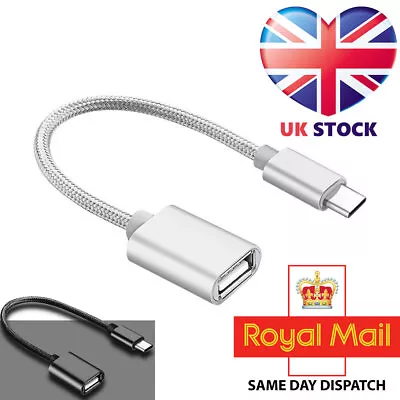Cable Type C To USB Adapter USB-C Male OTG A Female Data Connector Converter UK • £2.79