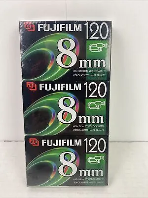 Fuji Film 8mm High Quality P6-120 Camcorder Tapes 3 PACK [NEW SEALED] • $26.95