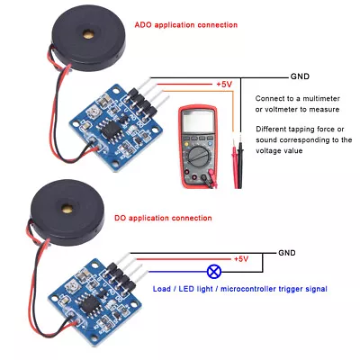 Piezoelectric Vibration Tapping Sensor Module Vibration Switch Module DC AD/DO • $6.62