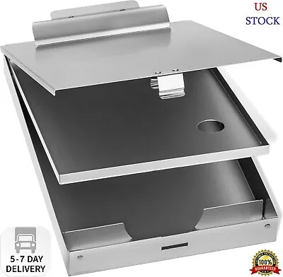 Aluminum Metal Clipboard Case Folder With Storage Contractor RN Nurse Coach Work • $32.99