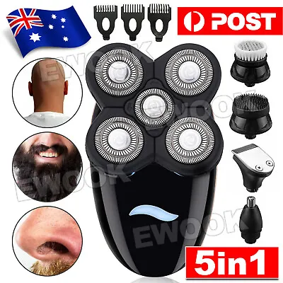 5in1 4D Rechargeable Electric Razor Shaver Waterproof Cordless Trimmer Bald Head • $35.95