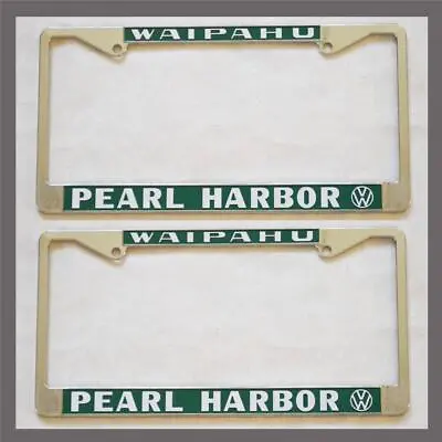 Volkswagen VW Waipahu Pearl Harbor Hawaii License Plate Frames Pair Set Of 2 • $54.88