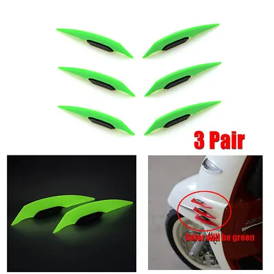 3Pair Motorcycle Side Green Winglets Wind Fin Spoiler Trim For BMW Honda Yamaha • $17.84