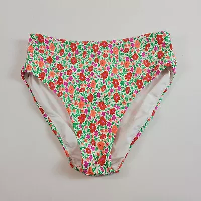 J Crew Women Swimsuit Bikini Bottom High-cut Waist In Storybook Floral • $13.59