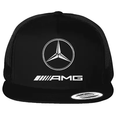 Mercedes AMG Auto Car Logo Emblem Printed On Black Hat Flat Bill Trucker Cap • $22.99