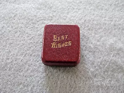 Vintage Jewelry Display Box “best Wishes” Leather Velvet ~adorable! • $29.95