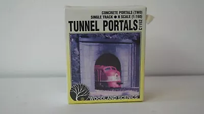 Woodland Scenics C1152 N SCALE - TWO CONCRETE PORTALS - SINGLE TRACK NEW IN BOX • $8.50