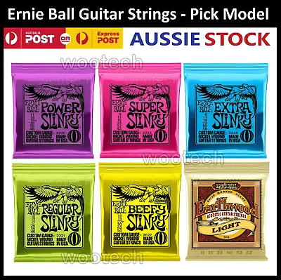 Ernie Ball Guitar Strings Electric Slinky 2220 2223 2221 2627 2004 2225 AU STOCK • $12.88