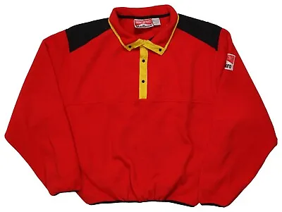 VTG Marlboro T-Snap Pullover Fleece Men’s Large Red Adventure Team 90s Cigarette • $31.49