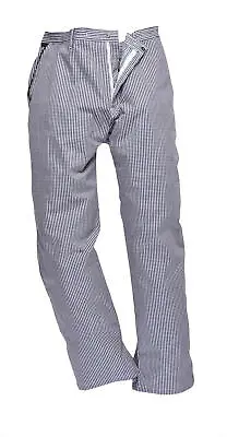 Faithful Small Check Chef Trousers  – Blue Or Black Check Colours – 2XL • £6.99