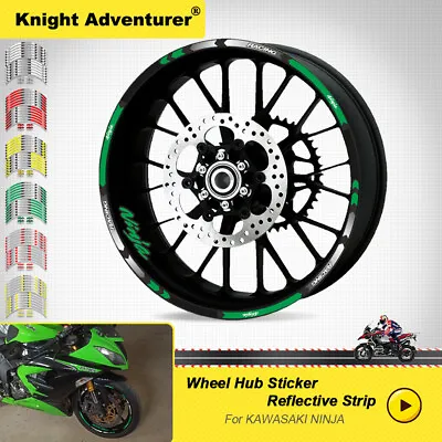 17  Motorcycle Wheel Rim Tape Decal Stripes Sticker For Kawasaki Ninja • $13.99