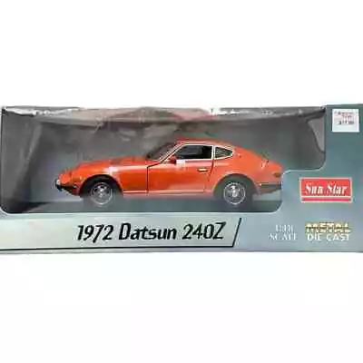 Sun Star 1972 Datsun 240Z Sports Car Metal Diecast Orange 1:18 Scale With Box • $69.99