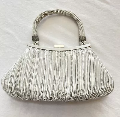 Vintage LA REGALE Crinkle Silky Satin Evening Clutch Purse Bag Bead Details • $15