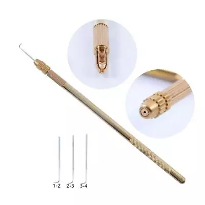 Bronze Lace Wigs Repair Holder Ventilating Needles Hair Tools Hook Set • $12.99