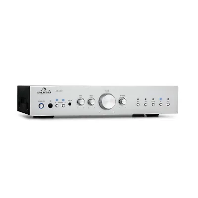 Amplifier HiFi Stereo Bluetooth Wireless USB AUX 400 W Remote Microphone Silver  • £158.99