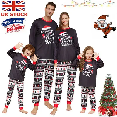 UK Family Matching Christmas Pyjamas Adult Kids Xmas Nightwear Pajamas Pjs Set • £8.46