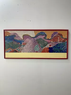 Vintage 80s David Hockney Mulholland Drive Framed Collotype Road To Studio • $1000