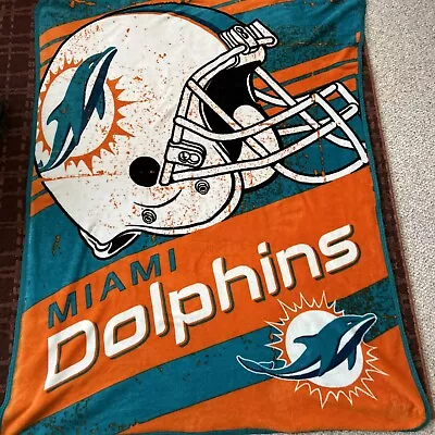 NFL 46”x56”. Miami Dolphins Soft Plus Large Throw Blanket • $23.99