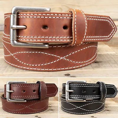 Amish Handmade Heavy Duty Work Tool Belt With Figure 8 Stitching - Yoder Leather • $52.99