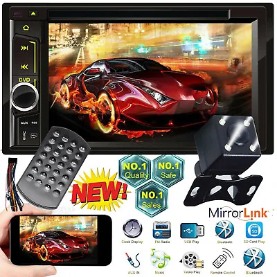 6.2 Car Radio Stereo 2Din Multi-Player DVD CD MirrorLink For GPS Navigation+Cam • $90.60