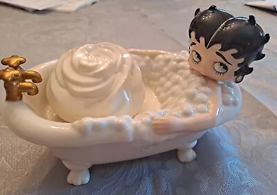 Ceramic Betty Boop In Bubble Bath Tub Soap Dish W/Soap • $35