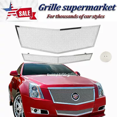 For Cadillac 2008-2013 CTS Grill Mesh Grille Stainless Insert Combo Chrome 2009 • $179.99