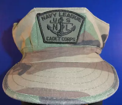 Usn United States Navy Bdu Woodland Utility Cap Cover 8 Point With Usn Patch 21 • $21.37
