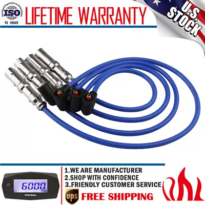 $20.59 • Buy 4Pcs 8mm Engine Spark Plug Wire Set For VW Beetle Bora Golf GTI Jetta 2.0L 27588