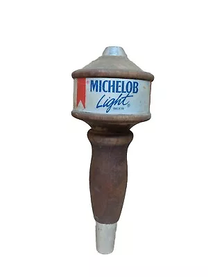 Michelob Light Beer Short Wooden Beer Tap Handle Silver Logo Anheuser Busch  • $19.99