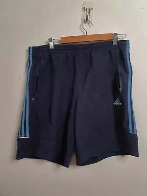 Vintage Adidas Shorts Mens Size 36 Striped Drawstring Blue Embroidered • $25