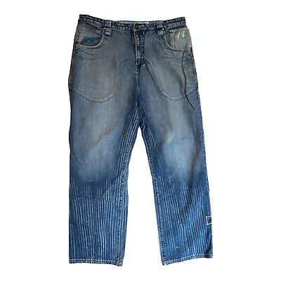 RUFF RYDERS Denim Baggy Fit Denim Jeans Mens Sz 42 ￼Stonewash Hip Hop Streetwear • $46.74