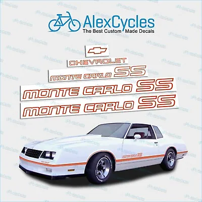 1985 1986 Monte Carlo SS Restoration Red-Orange Vinyl Stickers Decals Chevy Kit • $29