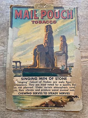 Vintage Chew Mail Pouch Tobacco Cardboard Sign Singing Men Of Stone 14x21 • $110