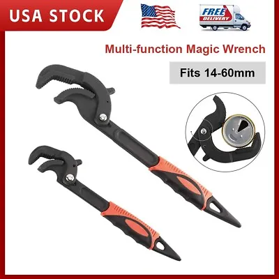 2Pcs Multi-function Magic Wrench Universal Adjustable Wrenches Pipe Wrench Set • $24.99