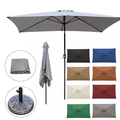 £77.99 • Buy 2x3m Garden Parasol Sun Shade UV Protection Umbrella Rectangular Tilt Crank
