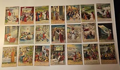 Lot 21 Vintage 1915 - 1919 Children's Lesson Bible Cards David Cook Christianity • $49.99