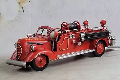 1938 Fire Truck Diecast Model Handcrafted Sculpture Home Office Decoration • $99.95