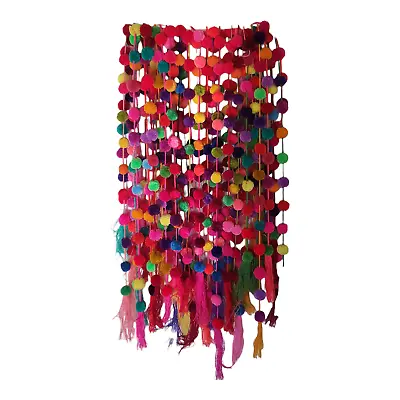 Mexican Pom Pom Garland Colorful Oaxaca Mexico Cute Decoration Party Christmas • $12.50